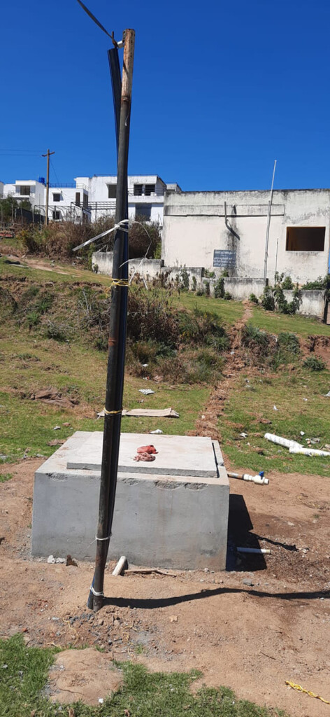 borewell and other work at ghss nanjanadu