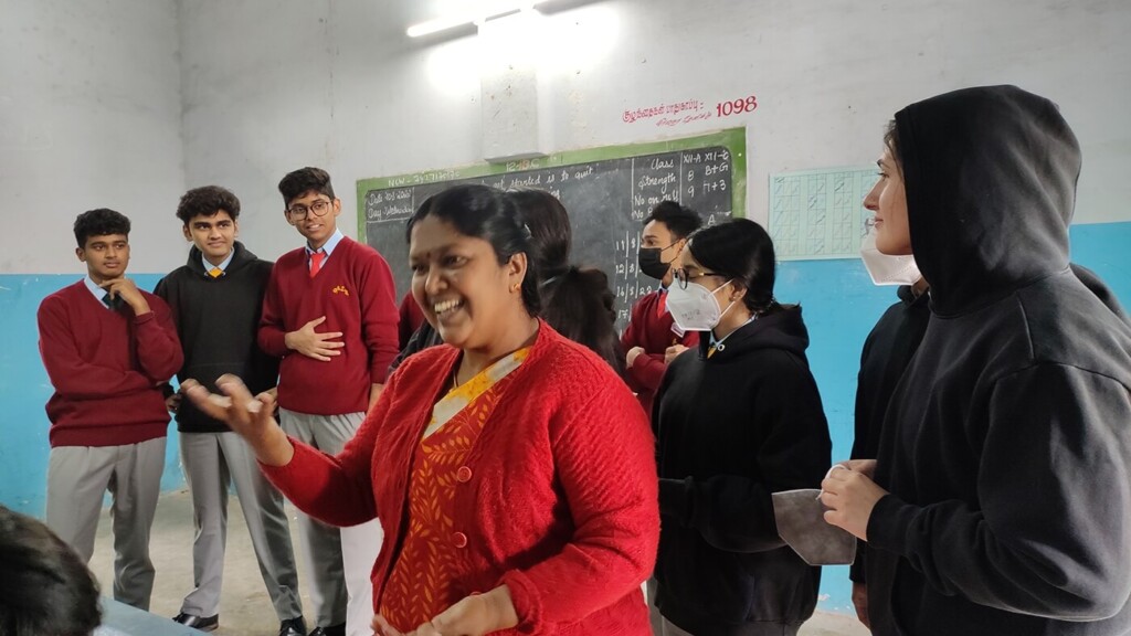 gr 12 dp student visit to ghss nanjanadu